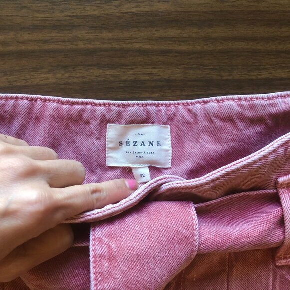 Sezane Austin Trouser Jeans Pink Rosewood FR32 US0 - Picture 6 of 6